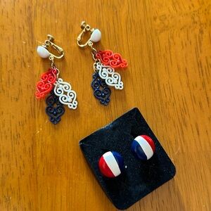 Americana Red White Blue Earrings
